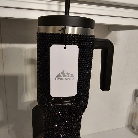 New Hydrapeak Black Rhinestone Stainless Steel 40oz Tumbler - Picture 13 of 14